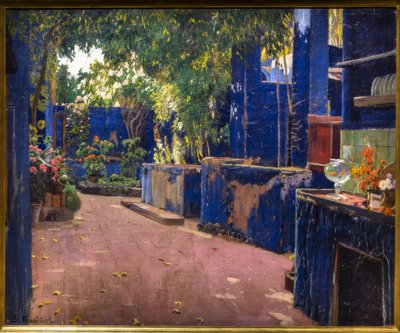 青いパティオ 作： Santiago Rusiñol