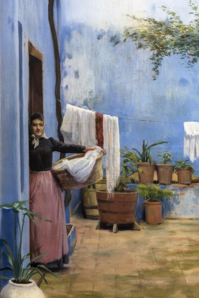 青いパティオ 作： Santiago Rusiñol