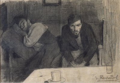 彫刻家カルレスマニと画家ペレフェランの肖像 作： Santiago Rusiñol
