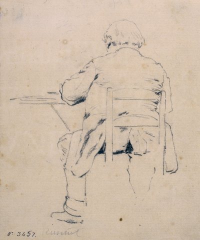 後ろから着席した男 作： Santiago Rusiñol