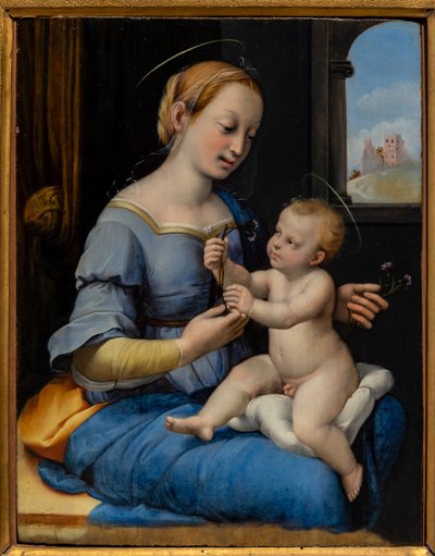 ピンクスのマドンナ 作： Sanzio of Urbino (workshop) Raphael