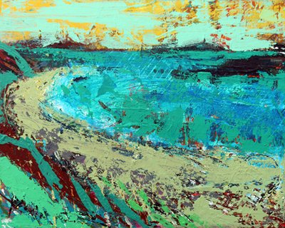 Beyond the machair（アクリル・キャンバス 作： Sara Hayward