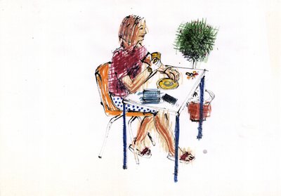 カフェ、2009（アクリル） 作： Sara Hayward