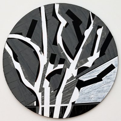 Twixt Heaven & Earth VII-B (円形ボードにアクリル) 作： Sara Hayward