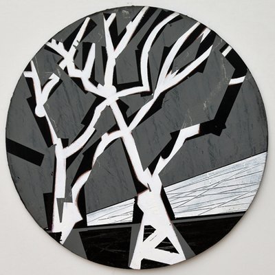 Twixt Heaven & Earth XV-B (アクリル、円形ボード) 作： Sara Hayward