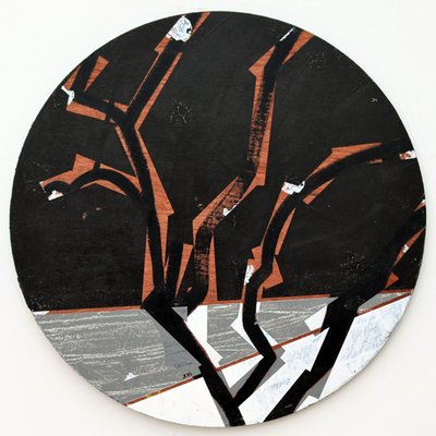 Twixt Heaven & Earth XVI-B（アクリル、円形ボード 作： Sara Hayward