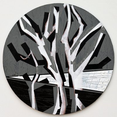 Twixt Heaven & Earth XVII-B（アクリル、円形ボード 作： Sara Hayward