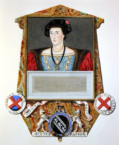 アンソニー・ブラウン卿（1500-48）の肖像（1825年に出版された「Memoirs of the Court of Queen Elizabeth」より）（水彩、ガッシュ、紙 作： Sarah Countess of Essex
