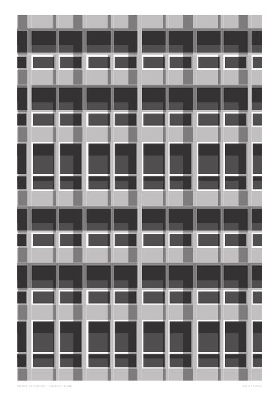 ブルータリズムのファサード、2015年（デジタル） 作： Sarah Evans