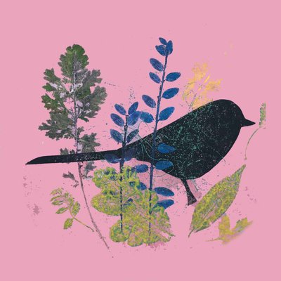 鳥と葉っぱ,2019（インクモノプリント 作： Sarah Thompson Engels