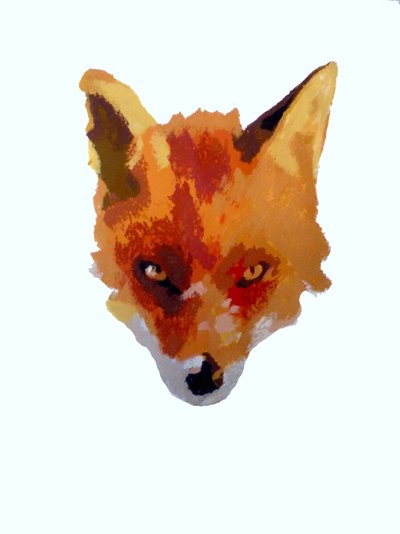 Fox face, 2013 (モノプリント、インク使用) 作： Sarah Thompson Engels
