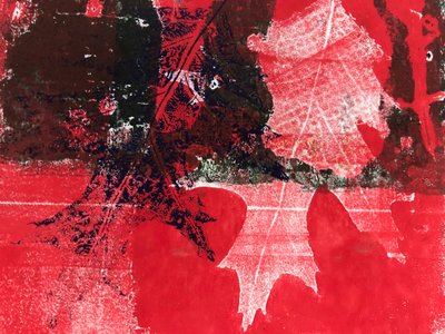 紅葉」2019年（モノプリント 作： Sarah Thompson Engels