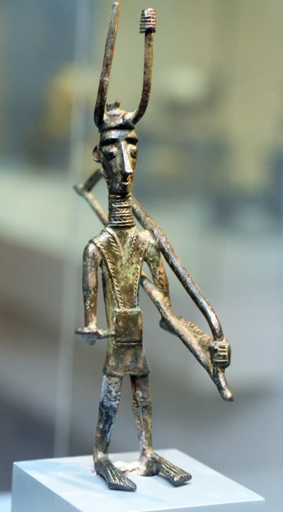 戦士のブロンズ像、紀元前1800～1200年頃（ブロンズ 作： Sardinia Nuragic Civilization