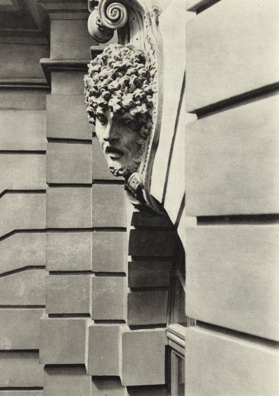ベルリンZeughaus, Maske eines sterbenden Kriegers; Arsenal, Head of a dying warrior (b/w photo) 作： Sasha Stone