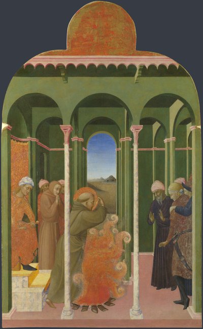 スルタンの前の聖フランチェスコボルゴデルサントセポルクロの祭壇画、1437-1444 作： Sassetta