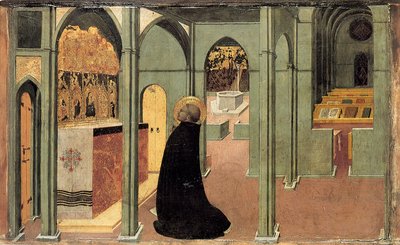 祈りの聖トマスアクィナス、1428〜1432年 作： Sassetta