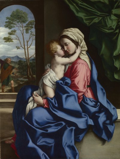 抱擁する聖母子、1660年から1685年の間。 作： Sassoferrato
