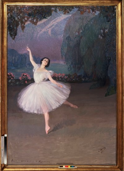シルフィード』（バレエ『シルフィード』のための）のタマラ・カルサヴィーナ（1885-1978）。 作： Savelij Abramovich Sorin