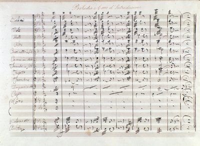 メルカダンテによるオペラ「イル・ブラボー」の前奏曲の最初のページ (1842) 作： Saverio Mercadante