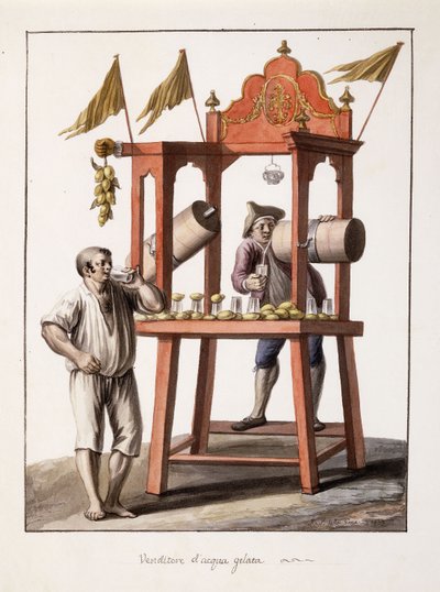 アイスウォーターベンダー;冷凍水売り、1803年 作： Saviero Xavier della Gatta
