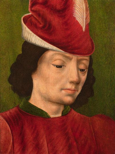 おそらく聖セバスチャンの男性像：断片、c.1480 作： Savoyard School