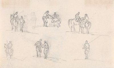馬に乗った人物像の6つの研究 作： Sawrey Gilpin