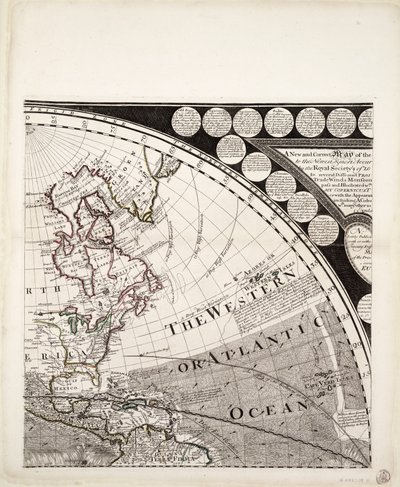 新しい正しい世界地図（断面）、1774年頃（カラー版画） 作： Sayer & Bennett