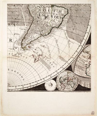 新しい正しい世界地図（断面）、1774年頃（カラー版画） 作： Sayer & Bennett