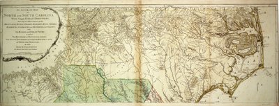 ノースカロライナ州とサウスカロライナ州の地図 作： Sayer & Bennett