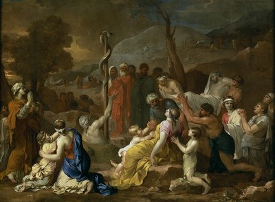 モーセと勇敢な蛇、1653-1654 作： Sébastien Bourdon