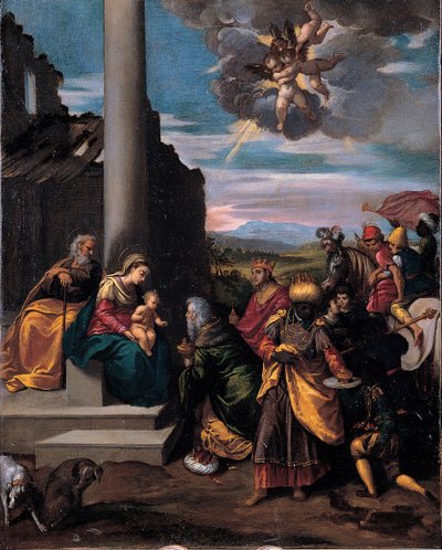 賢者の礼拝、1575-1580 作： Sigismondo Scarsellino