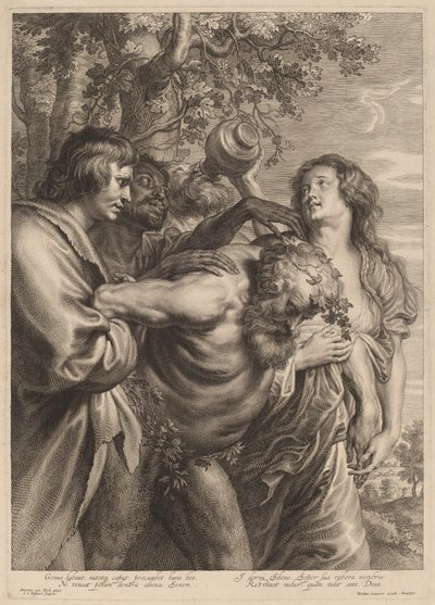 酔ったシレノス 作： Schelte Adams Bolswert after Sir Anthony van Dyck