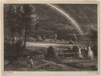 大きな虹のある風景 作： Schelte Adams Bolswert after Sir Peter Paul Rubens