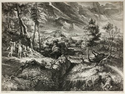 フィレモンとバウシスのいる風景、「大きな風景」より 作： Schelte Adamsz. Bolswert