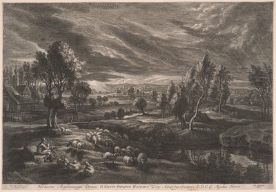 小さな風景より 羊のいる風景 作： Schelte Adamsz. Bolswert