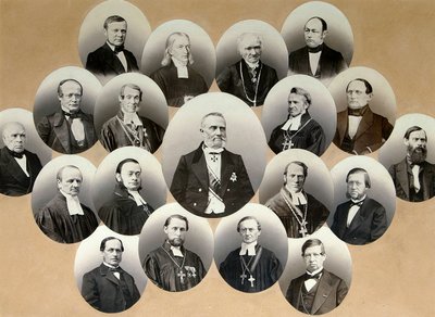 1860年代のモスクワのカトリック教会の代表の肖像画のグループ。 作： Scherer Nabholz and Co
