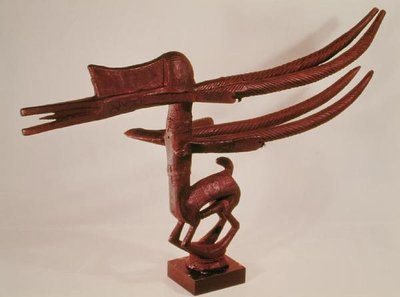アンテロープ、コートジボワールのトゥイワラ マスクの一部 (木材) 作： School African
