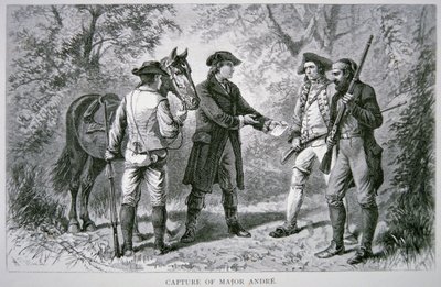 ジョン・アンドレ少佐の逮捕（リトグラフ 作： School American