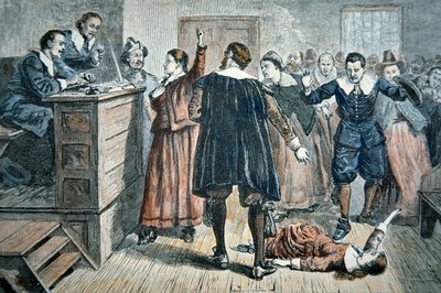 セーラムの魔女たち-1692年の裁判で魅せられた少女（カラーリトグラフ 作： School American