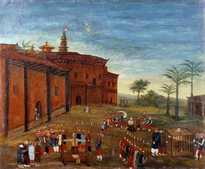 中国美術：囚人の拷問や処刑のシーン。19世紀の絵画 - 中国美術：囚人の拷問や処刑のシーン。19世紀の絵画。ルーヴル美術館（パリ 作： School Chinese