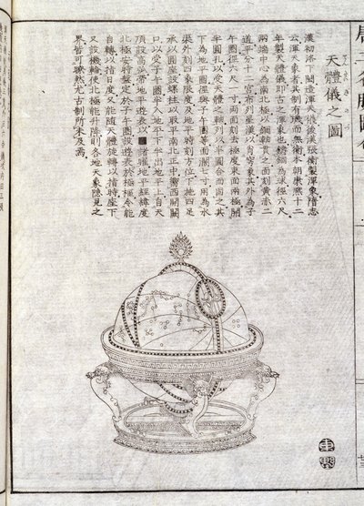 地球儀 - 中国の文書。アノニマス・エングレーヴィング。Coll.セルバ。 作： School Chinese