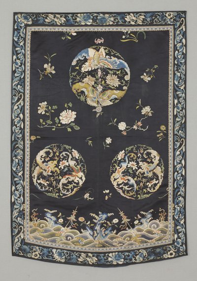 ハンギング 1750-1800年頃 （シルクに刺繍（サテンステッチ）、天然・合成染料
と合成染料) 作： School Chinese
