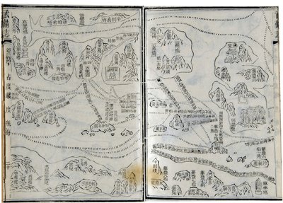 鄭和(Zheng-HeまたはCheng Ho)(1371-1433)またはハッジ・マフムード(アラビア名)の1431年の遠征地図。 作： School Chinese