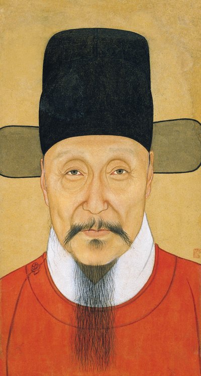 「He Binの肖像」 グワッシュとアンクル 16世紀 南京博物館 作： School Chinese