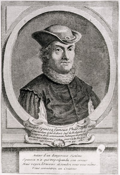 オランダの哲学者バルークまたはベネディクト・スピノザ（1632-77）の肖像（エングレーヴィング） 作： School Dutch