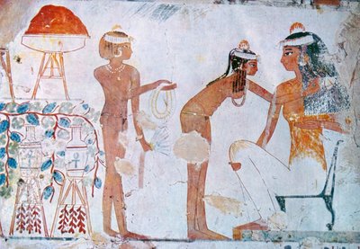 祭りの準備を描いたエジプトの墓の絵 作： School Egyptian