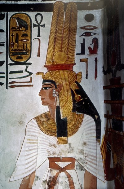 ルクソール、テーベ：ネフェルタリ（ラムセス2世）の肖像。 作： School Egyptian