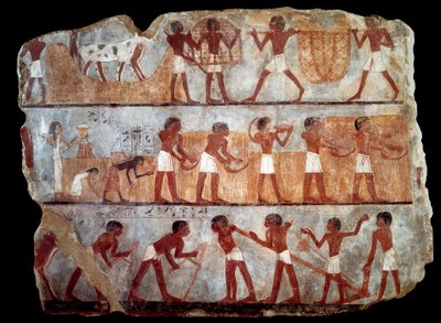 ウンソウ書記官の墓からの種まきとリコール（フレスコ画 作： School Egyptian