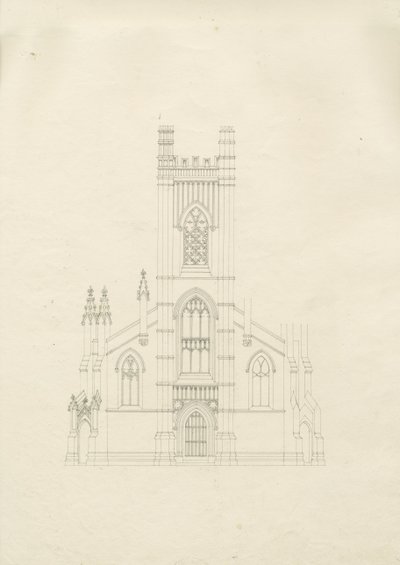 Burton-upon-Trent - Holy Trinity Church: Drawing, nd [?1820s] (drawing) 作： School English