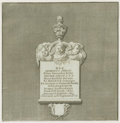 Colwich - Mural Monument to George Sprat: engraving, nd [?19世紀].(印刷) 作： School English